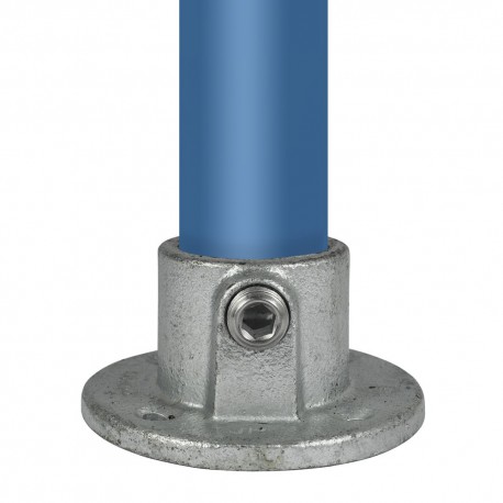 Flangia, rotonda Typ 10A, 21,3 mm, Zincato (Klemp) - Lampade a tubo rotonde