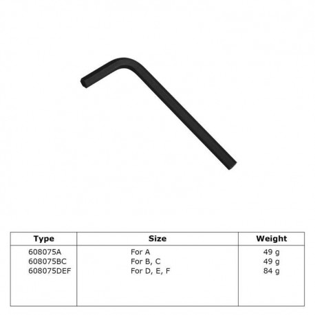 Hex key 1/4Typ 75, Galvanized (Klemp) Hex key 1/4Typ 75, Galvanized (Klemp)