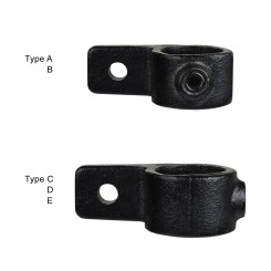Coat hook - Typ 64A - 21,3 mm / ½" (BLACK) Klemp 6080Z55A Black Tubefittings