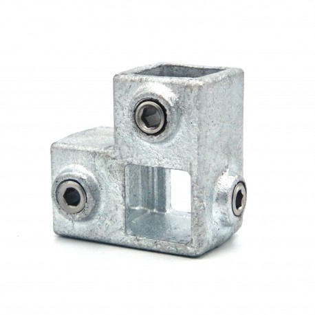 Angle of continuous uprightTyp 20S, 25 mm, Galvanized (Klemp) - Square Tubefittings