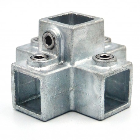 Croix à quatre douilles Typ 26S, 25 mm, Galvanisé (Klemp) - Colliers de serrage carrés