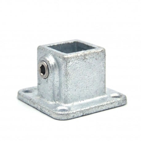 Pedana quadrata Typ 11S, 25 mm, Zincato (Klemp) - Lampade a tubo quadrato