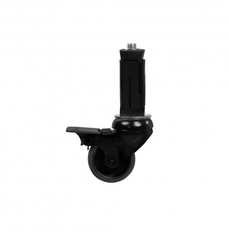 Black swivel wheel - 75 mm with brake + expander for 40x40 mm pipe | Klemp