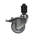 Swivel wheel silver set - 75 mm with brake incl. Expander for tube 48.3 mm - Home - Klemp