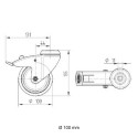 Swivel wheel silver set - 75 mm with brake incl. Expander for tube 48.3 mm - Home - Klemp