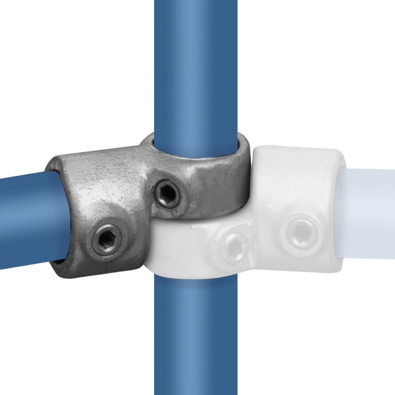 Conexión en T giratoria ajustable Typ 49D, 42,4 mm, Galvanizado (Klemp) - Abrazaderas de tubo redondas