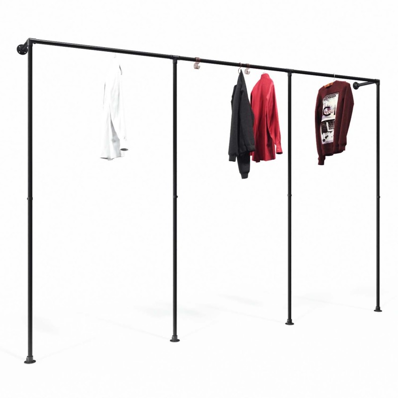Clothes Rack Hannover - Wall mounted - Black (Klemp) - Kits