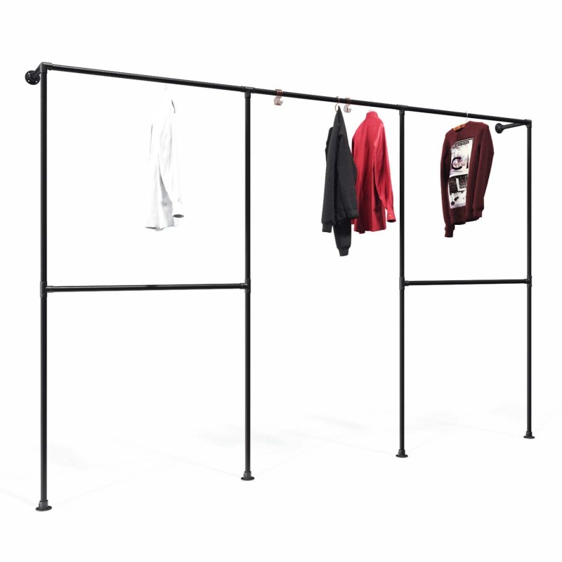Clothes Rack Düsseldorf - Wall mounted - Black (Klemp) - Kits