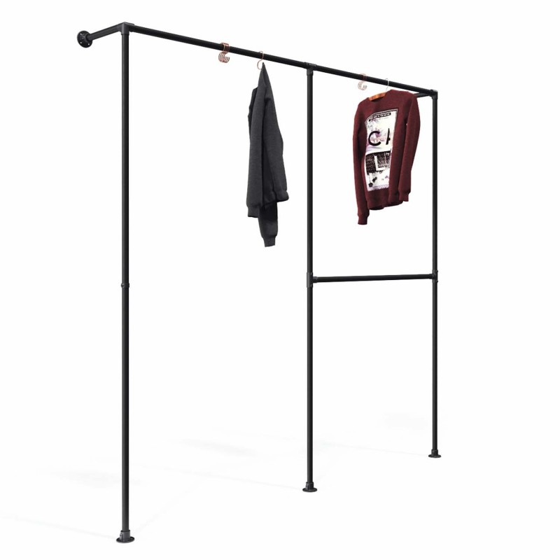 Clothes Rack Leipzig - Wall mounted - Black (Klemp) - Kits