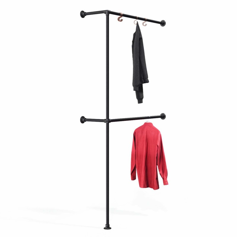 Clothes Rack Dortmund - Wall mounted - Black (Klemp) - Kits