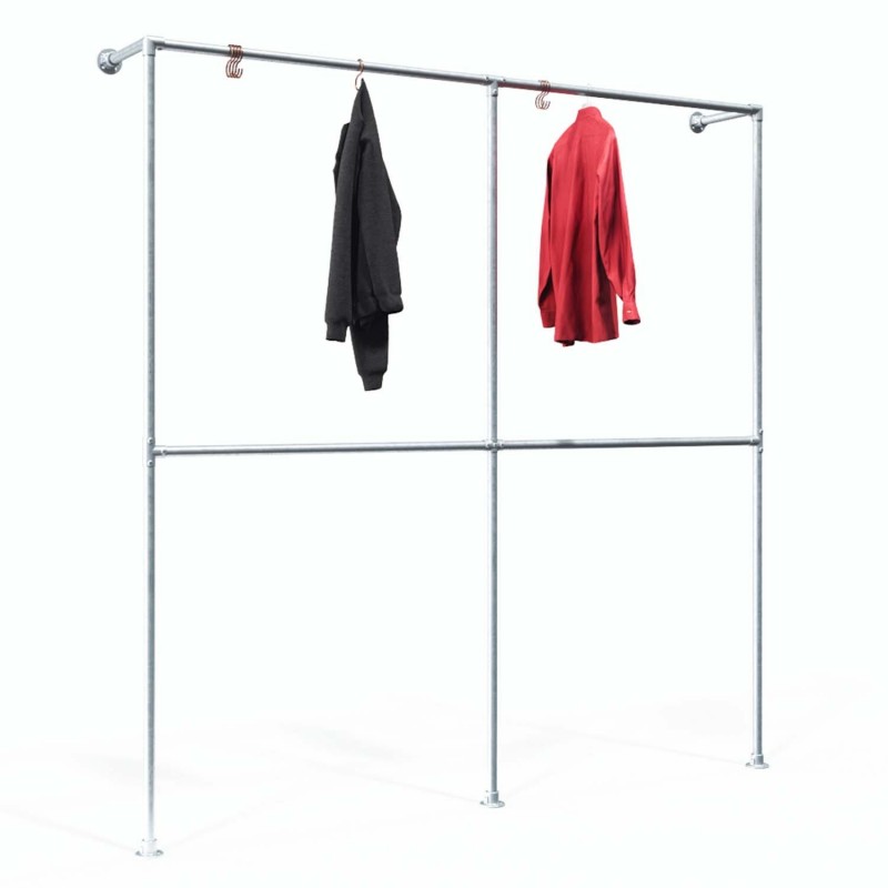 Clothes Rack Frankfurt - Wall mounted - Galvanized (Klemp) - Kits