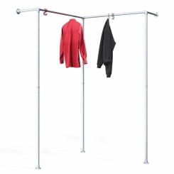Garderobenständer Köln - für Wandmontage - Verzinkt Klemp 24-KOL-W-S Kleiderstangen