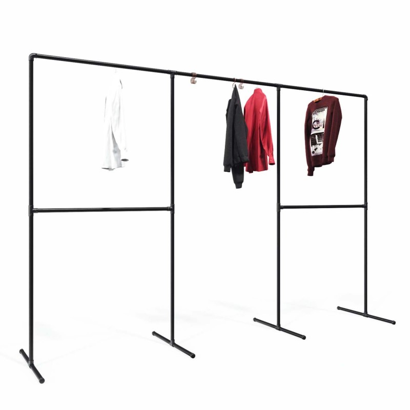Clothes Rack Düsseldorf - Freestanding - Black (Klemp) - Kits
