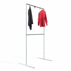 Clothes Rack Hamburg - Freestanding - Galvanized Klemp 24-OHAM-F-S Clothes Rails