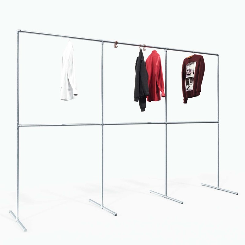 Clothes Rack Stuttgart - Freestanding - Galvanized (Klemp) - Kits