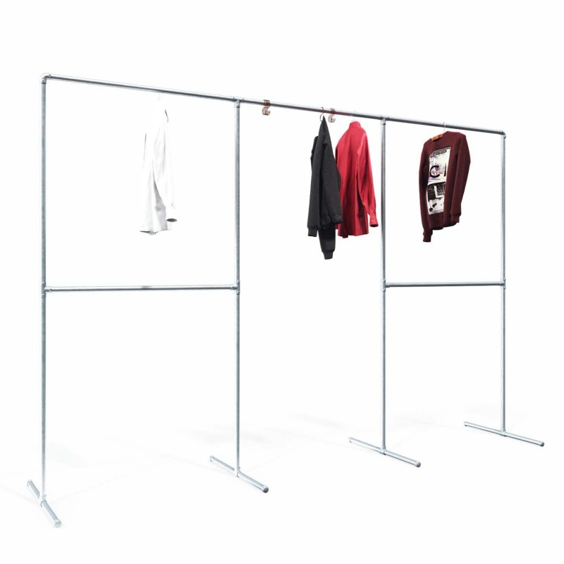 Clothes Rack Düsseldorf - Freestanding - Galvanized (Klemp) - Kits