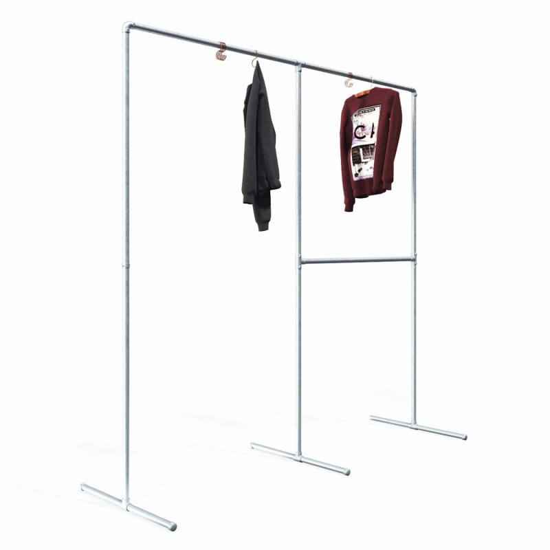 Clothes Rack Leipzig - Freestanding - Galvanized Klemp 24-OLEI-F-S Clothes Rails