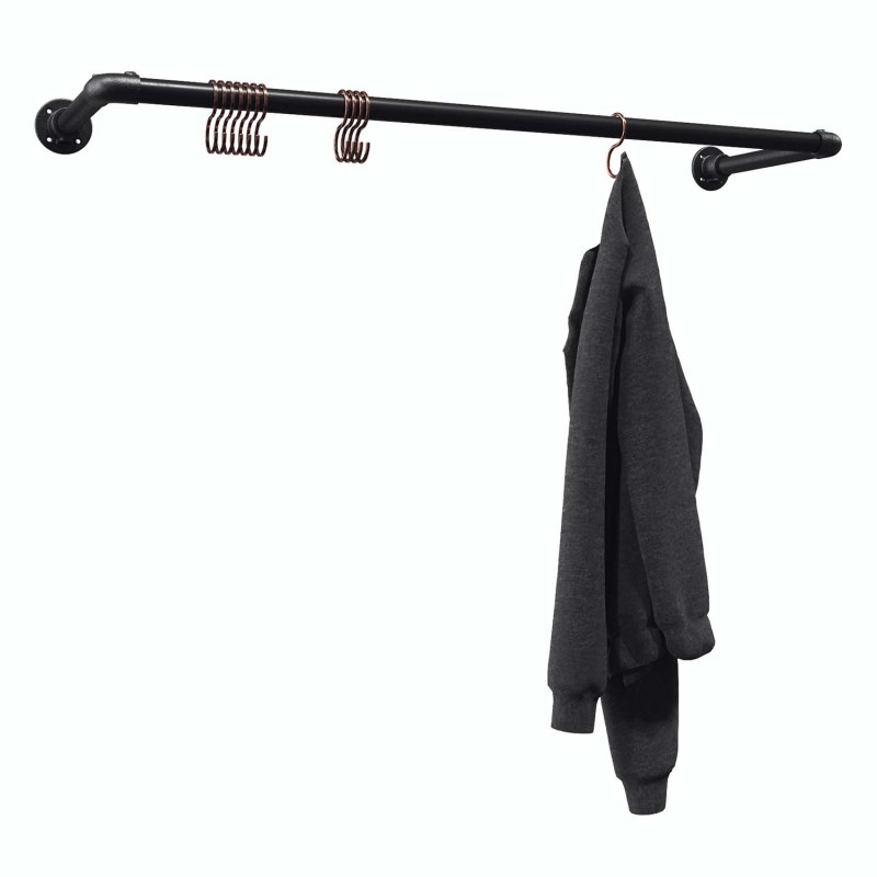 Clothes rail Mannheim - Wall mounted - Black (Klemp) - Kits