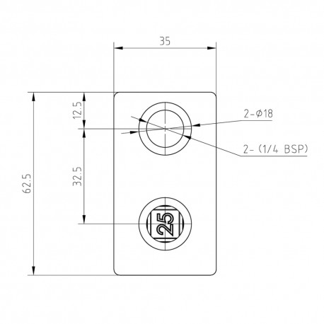 Short T-piece Typ 2S, 25 mm, Black (Klemp) Short T-piece Typ 2S, 25 mm, Black (Klemp)