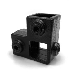 Angle of continuous upright Typ 20S, 25 mm, Black (Klemp)