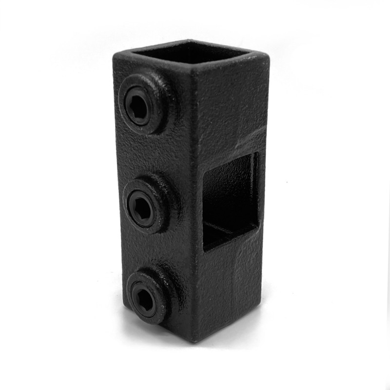 Two Socket Cross Typ 22S, 25 mm, Black (Klemp) - Square Tubefittings