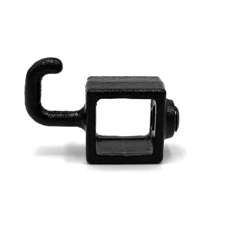 Hook twisted Typ 64S, 25 mm, Black (Klemp) - Square Tubefittings