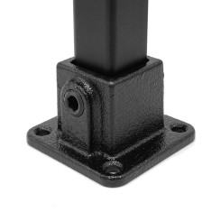 Τετράγωνη πλάκα ποδιών Typ 11S, 25 mm, Μαύρο (Klemp)