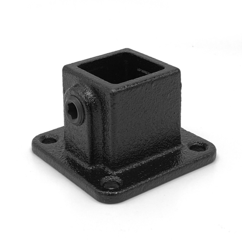 Square footplate Typ 11S, 25 mm, Black (Klemp) - Square Tubefittings