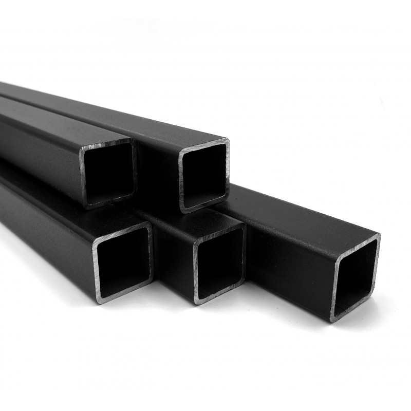 Stahlrohr Quadratisch schwarz - 25x25x2 mm, Schwarz, Klemp