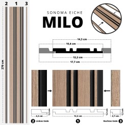 Wall panel - Milo - DS - Oak sonoma Klemp 29-9X-MILO-DS Premium wall panels