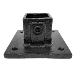 Quadratische Rohrverbinder Quadratische Fußplatte - Typ 10S-40 - 40 mm (schwarz) (Klemp)