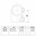 Rohrverbinder T-stück - Typ 2D - 42,4 mm (natural) (Klemp)