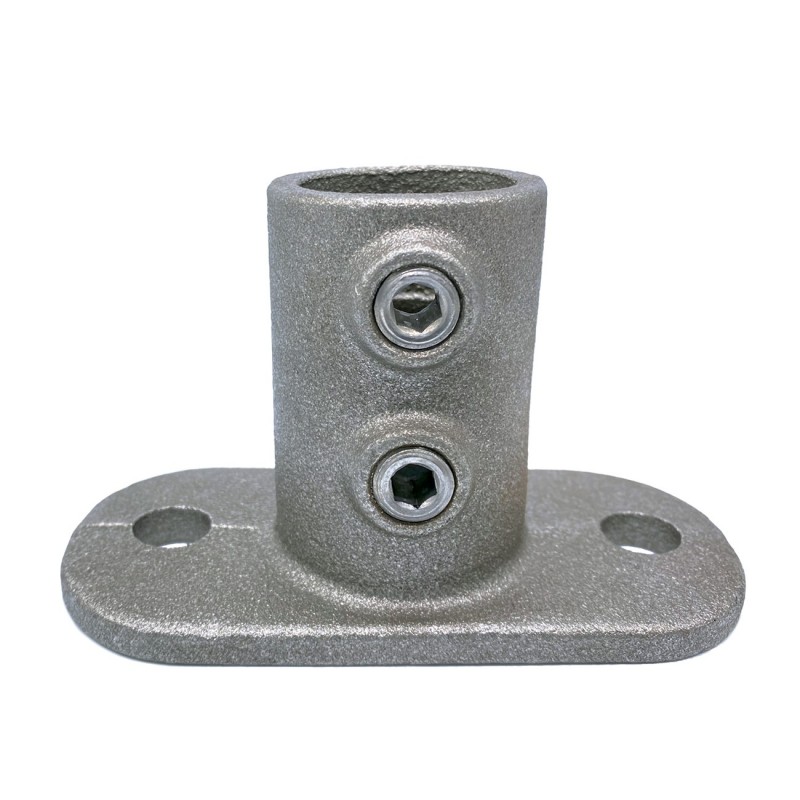 Rohrverbinder Fussplatte Oval - Typ 12B - 26,9 mm (natural) (Klemp) - Rohrverbinder