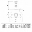 Rohrverbinder Fussplatte Oval - Typ 12B - 26,9 mm (natural) (Klemp)