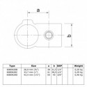 Rohrverbinder Kreuzstück Vorgesetzt 90° - Typ 28D - 42,4 mm (natural) (Klemp)