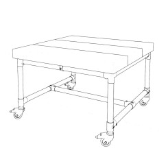 Coffee Table frame Graz with wheels Silver Klemp 28-KA-GRAZ-K-S Coffee table frame