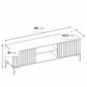 Armadio RTV con doghe LUNA in piedi 161x42.2x51cm Calcestruzzo (Klemp)