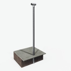 Centerbarrierestolpe til indstøbning i beton - uden knæklods (Klemp)