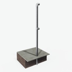 Start- og slutspærre til indstøbning i beton - med knæliste (Klemp)