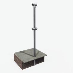 Centerbarrierestolpe til indstøbning i beton - med knæliste (Klemp)