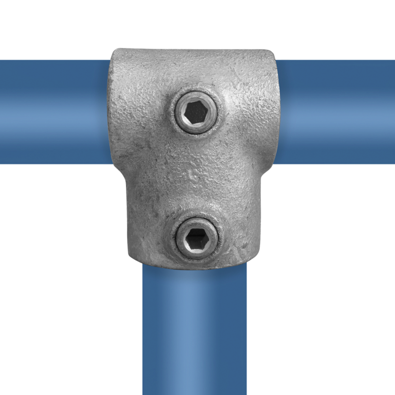 Conexión en T corta reductora Typ 2VCB, 33,7 mm - 26,9 mm, Galvanizado (Klemp) - Abrazaderas de tubo redondas