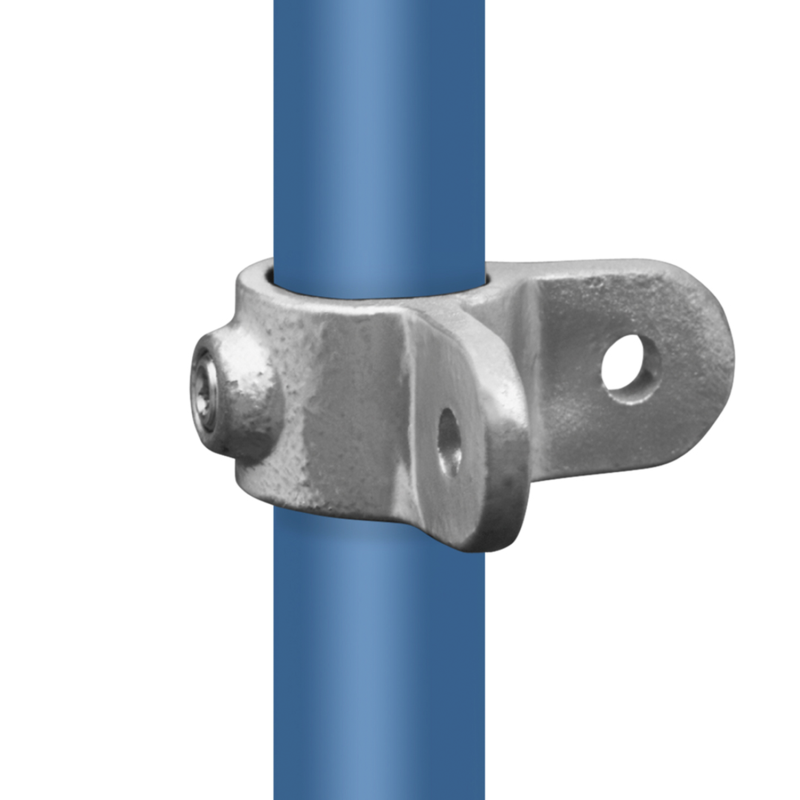 Male corner lug 90° Typ 40F, 60,3 mm, Galvanized (Klemp) - Round Tubefittings