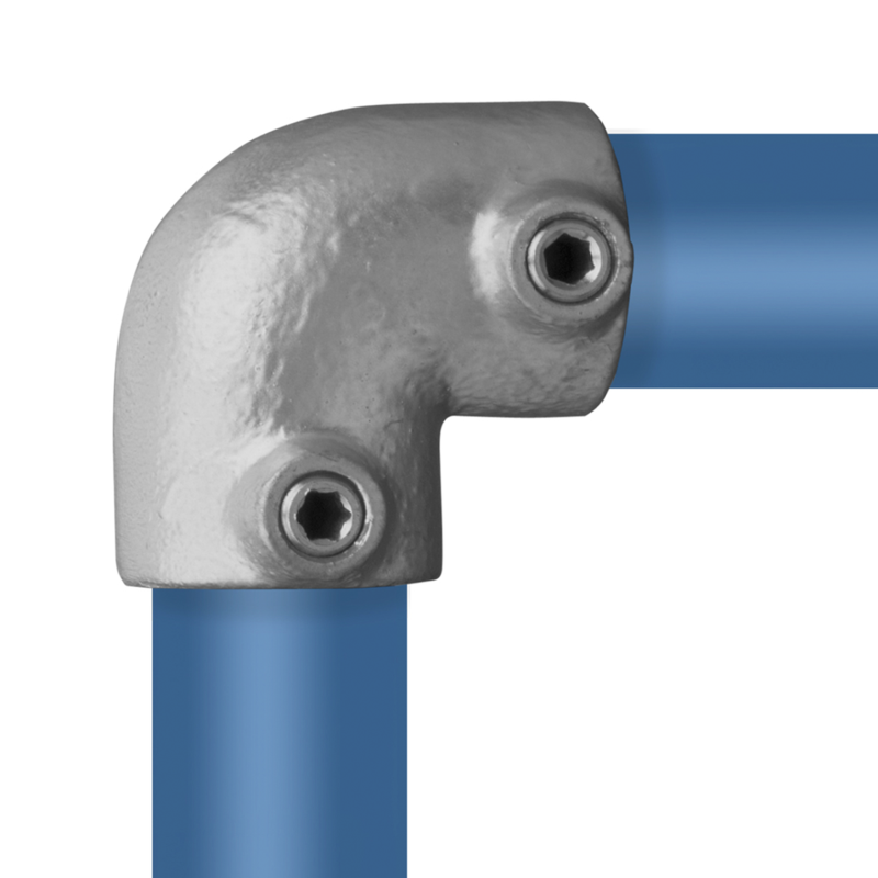Elbow 90° Typ 6VED, 48,3 mm - 42,4 mm, Galvanized (Klemp) - Round Tubefittings
