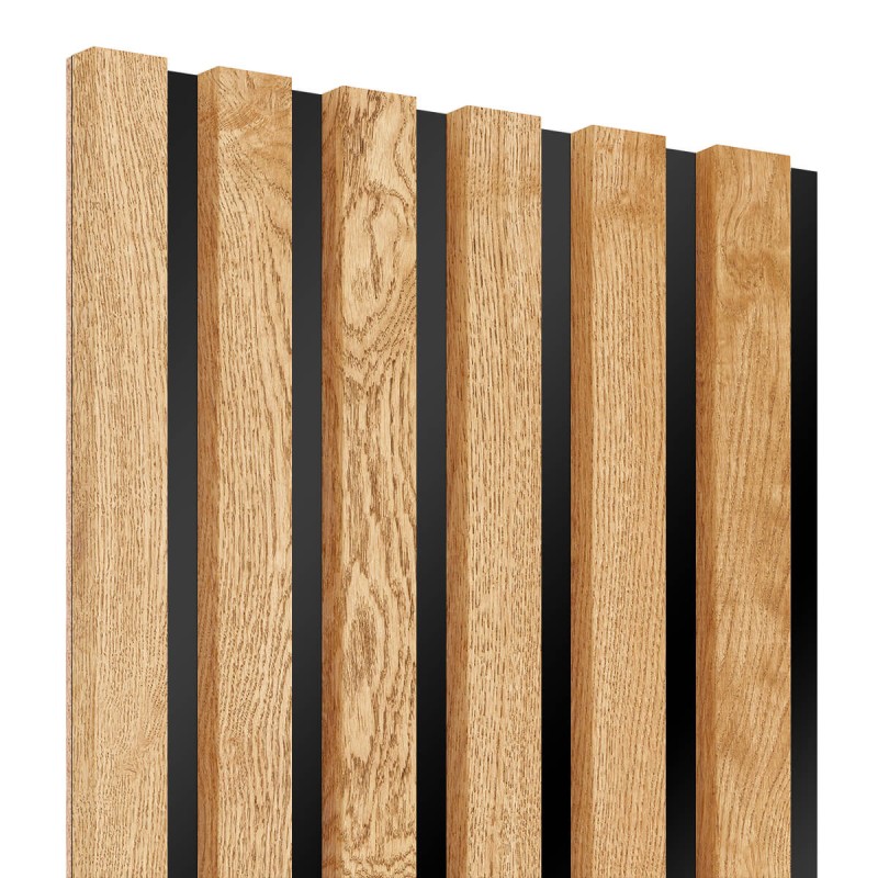 MDF laths on panel 275x30 cm - Oak veneer (Klemp) - MDF slats on panel