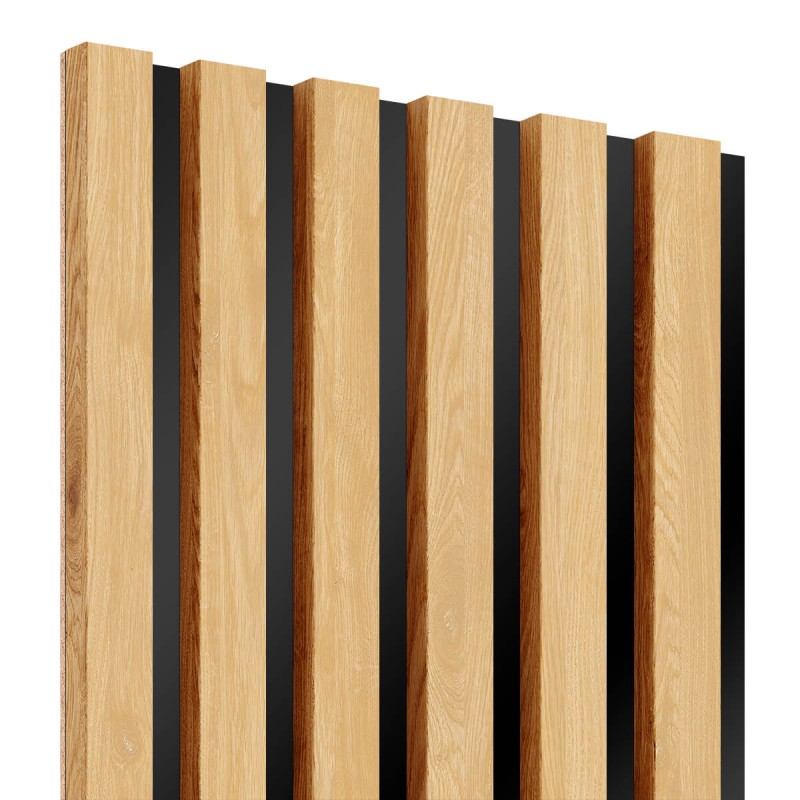 MDF laths on panel 275x30 cm - Natural oak (Klemp) - MDF slats on panel