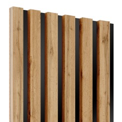 MDF laths on panel 275x30 cm - Wotan oak (Klemp)