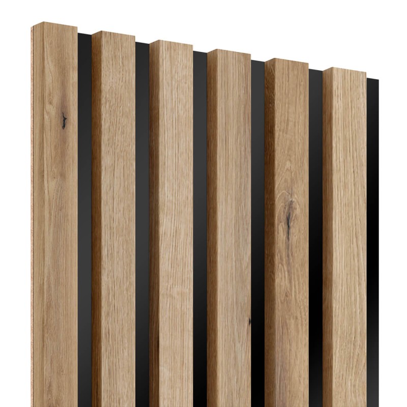 MDF laths on panel 275x30 cm - Artisan oak (Klemp) - MDF slats on panel
