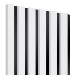 MDF laths on panel 275x30 cm - White mat (Klemp)