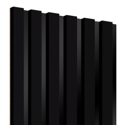 MDF laths on panel 275x30 cm - Black mat (Klemp)