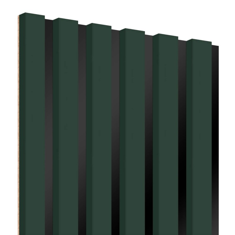 MDF laths on panel 275x30 cm - Bottle Green (Klemp) - MDF slats on panel